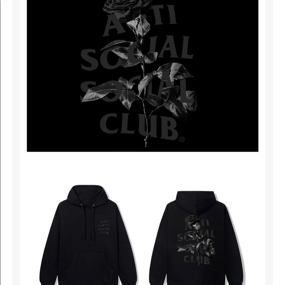 Anti Social Social Club Sweaters - HELL O ROSE Anti Social Hoodie